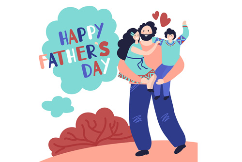 وکتور EPS رایگان ویژه روز پدر شامل طرح گرافیکی دختر در آغوش پدر بصورت لایه باز